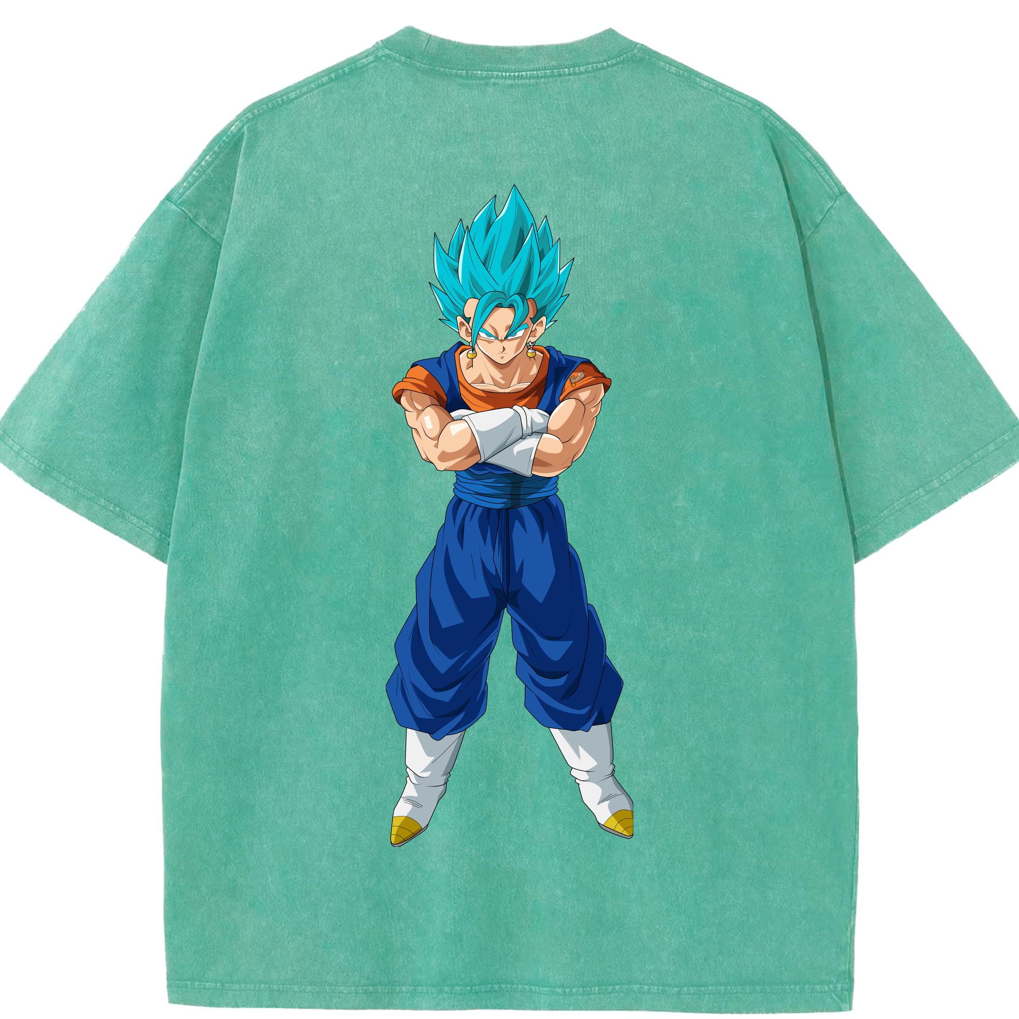 （画像用） ドラゴンボール ベジット DRAGON BALL Vegetto 綿100% ヴィンテージ風 半袖Tシャツ（背面プリント）